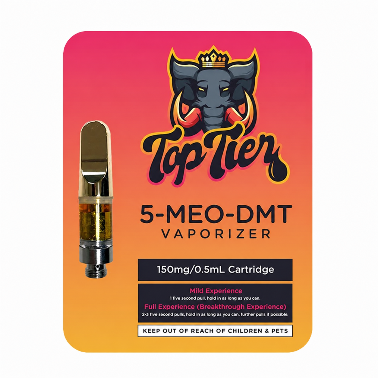 Top Tier professional retail box packaging for a point five milliliter liquid concentrate device